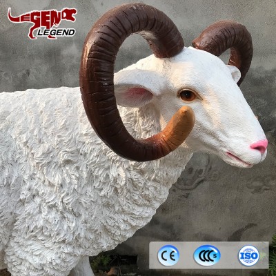 Zoo decoration fiberglass animal model sheep for sale